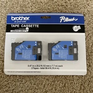 BROTHER TC 10 LAMINATED LABELS TAPE CASSETTE FOR P TOUCH dual pack